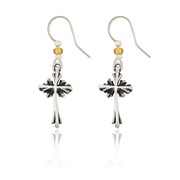 Flanked Cross Earrings