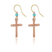 Beveled Edge Cross Earrings