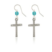 Beveled Edge Cross Earrings