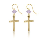 Beveled Edge Cross Earrings