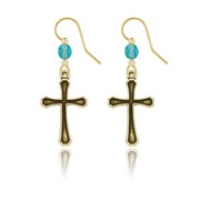 Rounded Edge Outline Cross Earrings