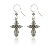 Gathered Cross Earrings