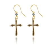 Pointed Edge Outline Cross Earrings