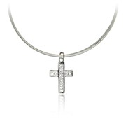 Bordered Cross Bangle Bracelet