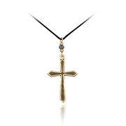 Pointed Edge Outline Cross Pendant