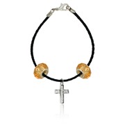 Bordered Cross Braided Bracelet