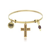 Bordered Cross Adjustable Bangle Bracelet