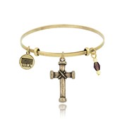 Bound Cross Adjustable Bangle Bracelet