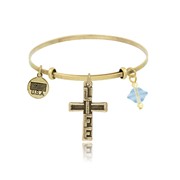 LIFE Cross Adjustable Bangle Bracelet