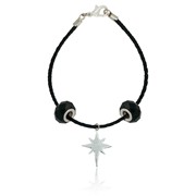 Flat Star Burst Braided Bangle Bracelet