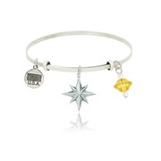Domed Star Adjustable Bangle Bracelet