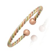 Tri-Metal Twist Ball End Cuff