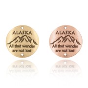 Alaska and Mountain - All that wander are not lost - Souvenir Medallion