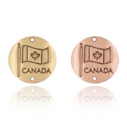 Canada with Flag Hiking Medallion