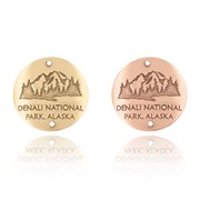 Denali National Park AK with Trees Hiking Medallion