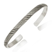 Star and Stripe Pattern Domed Cuff Bracelet