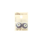 Two Violet Color Glass Beads in Polybag