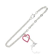 Dolphin and Heart Link Bracelet