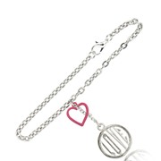 Love in Circle and Heart Link Bracelet