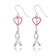 Ribbon of Life and Heart Earrings
