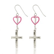 LIFE Cross and Heart Earrings