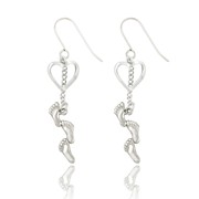 Footprints and Heart Earrings