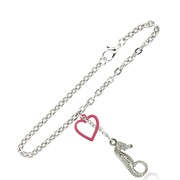 Seahorse and Heart Link Bracelet