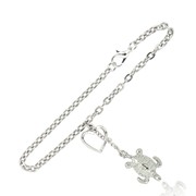 Sea Turtle and Heart Link Bracelet