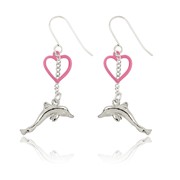 Dolphin and Heart Earrings
