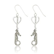 Seahorse and Heart Earrings