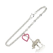 Rhino and Heart Link Bracelet