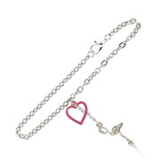 Flamingo and Heart Link Bracelet