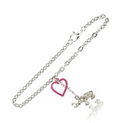 Elephant and Heart Link Bracelet