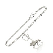 Lion and Heart Link Bracelet