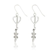 Alligator and Heart Earrings