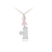 #1 Grandma Pink Ribbon Pendant