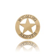 Brass Wyoming Ranger Badge Round