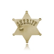 Brass Finish Sheriff Badge with Bullet Hole