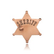 Copper Finish Sheriff Badge with Bullet Hole