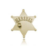 Brass Finish Marshal Badge with Bullet Hole