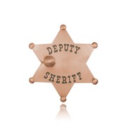 Copper Finish Deputy Sheriff Badge with Bullet Hole