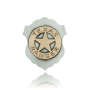 Nickel Finish Shield Texas Ranger Badge with Overlay