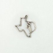 Texas Map with Chili Pepper Charm (2 pcs)