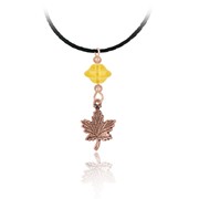 Maple Leaf Pendant Braided Cord