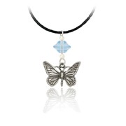 Butterfly Pendant Braided Cord