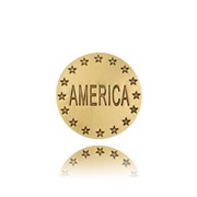 America and Stars Round Badge