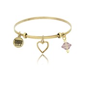 Open Heart Adjustable Bangle Bracelet