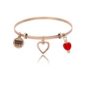 Open Heart Adjustable Bangle Bracelet