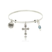 Fancy Cross Adjustable Bangle Bracelet