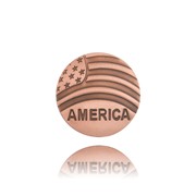 America and Flag Round Badge